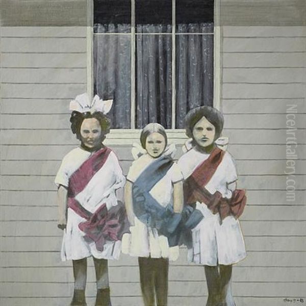 Three Girls With Pageant Sashes Oil Painting by Robert Harvey