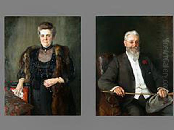 Gemaldepaar Portrait Eines Alteren Herren Und Einer Alteren Dame Oil Painting by Wilhelm Balmer