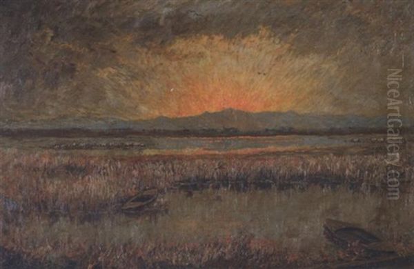 Bountiful Utah, Burnham Duck Club Oil Painting by James Taylor Harwood