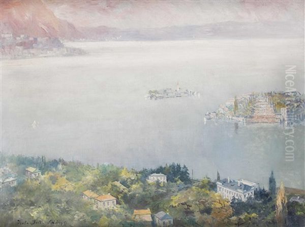 Blick Auf Den Lago Maggiore Mit Isola Bella Oil Painting by Gyula Hary