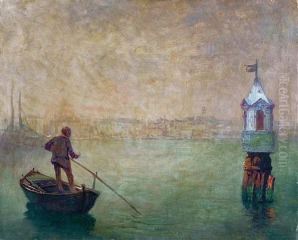 Chioggia Partjainal Oil Painting by Gyula Hary