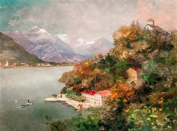 Ringenberg-briengensee Oil Painting by Gyula Hary