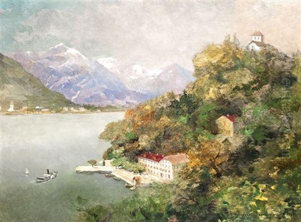 Ringenberg - Briengensee Oil Painting by Gyula Hary