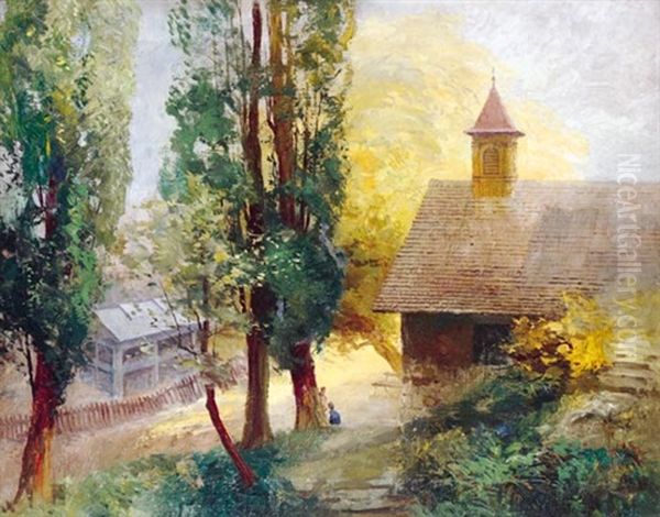 Romantic Landscape Oil Painting by Gyula Hary