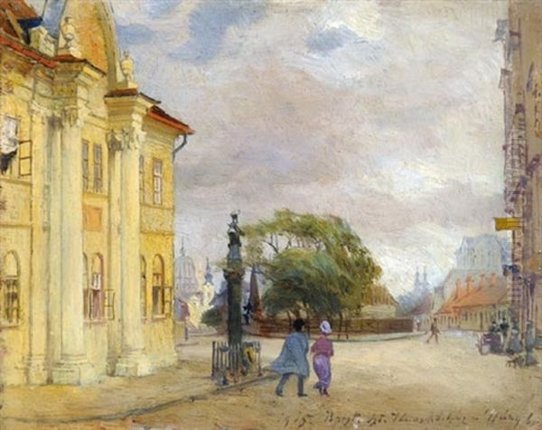 Szent Janos Hospital Oil Painting by Gyula Hary