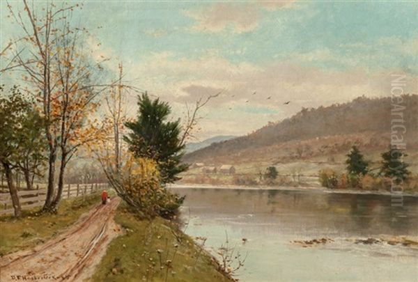 The Road Along The River, 1885 Oil Painting by Dubois Fenelon Hasbrouck