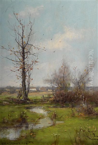 Spring Landscape Oil Painting by Dubois Fenelon Hasbrouck