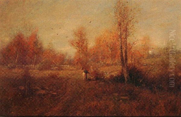 An October Afternoon Oil Painting by Dubois Fenelon Hasbrouck