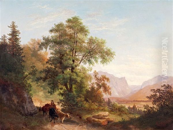 Weite Landschaft Oil Painting by Carl Hasch