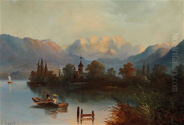 Alt Zell Am See Oil Painting by Carl Hasch