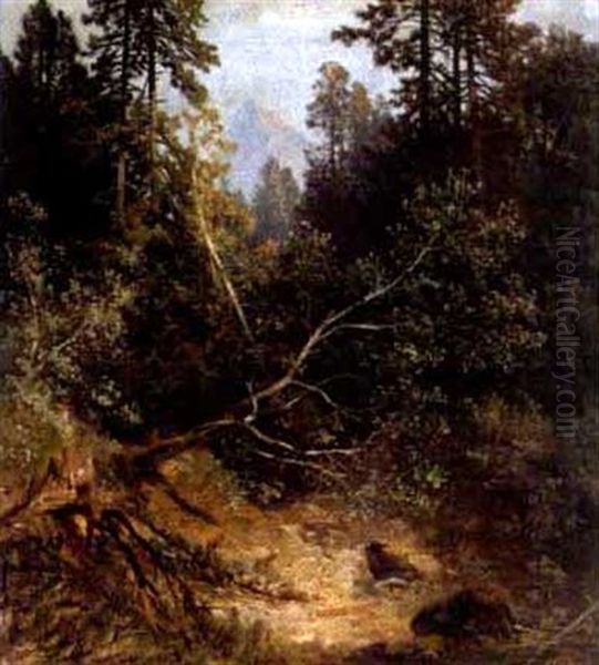 Waldlandschaft Am Hieflau Oil Painting by Carl Hasch