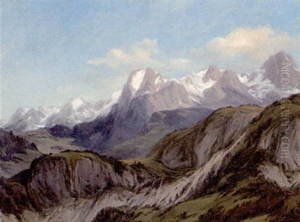 Hochgebirge Oil Painting by Carl Hasch