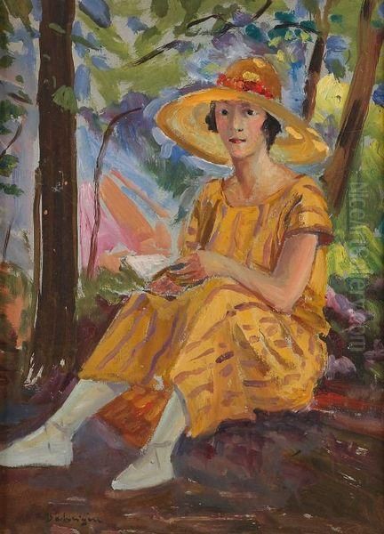 La Lecture Sous Les Arbres Oil Painting by Paul Marcel Balmigere