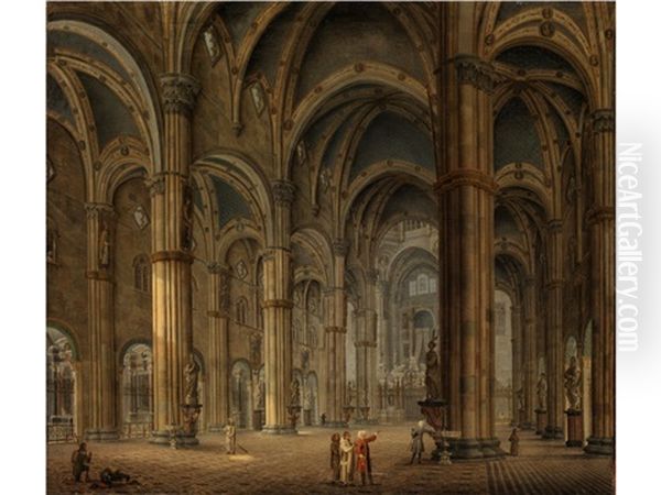 Kircheninneres Der Certosa Di Pavia Oil Painting by Maximilien De Hase