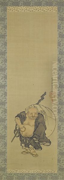 Untitled (hotei, The Corpulent God Of Happiness) Oil Painting by Settan Hasegawa