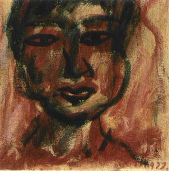 Face Of A Woman Oil Painting by Toshiyuki Hasegawa