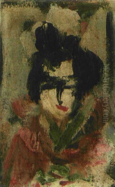 Portrait Of A Woman Oil Painting by Toshiyuki Hasegawa