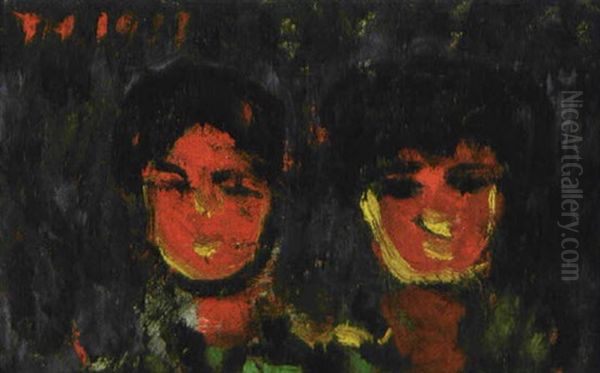 People Of Two Oil Painting by Toshiyuki Hasegawa