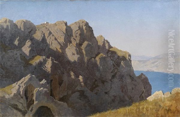 Rocks Of Capri Oil Painting by William Stanley Haseltine