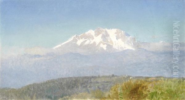 Swiss Mountain Landscape Oil Painting by William Stanley Haseltine