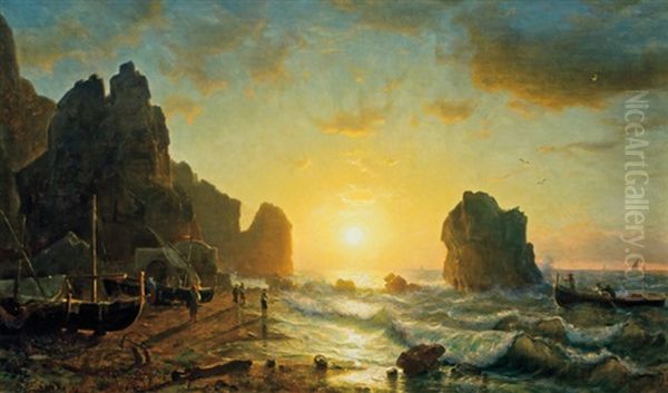 Sunset, Capri Oil Painting by William Stanley Haseltine