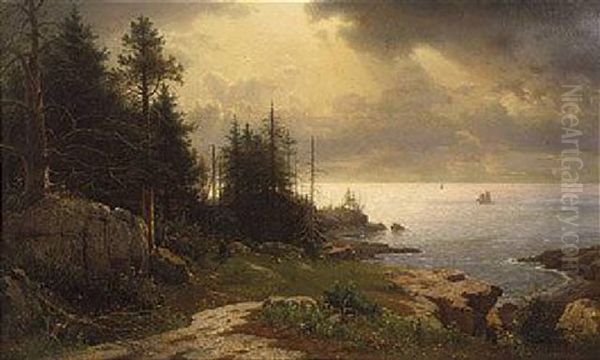 A View From Mount Desert Oil Painting by William Stanley Haseltine