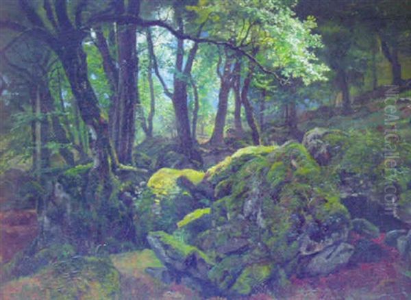 Woodland Interior Oil Painting by William Stanley Haseltine