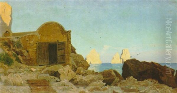 Coastal Scene, Capri Oil Painting by William Stanley Haseltine