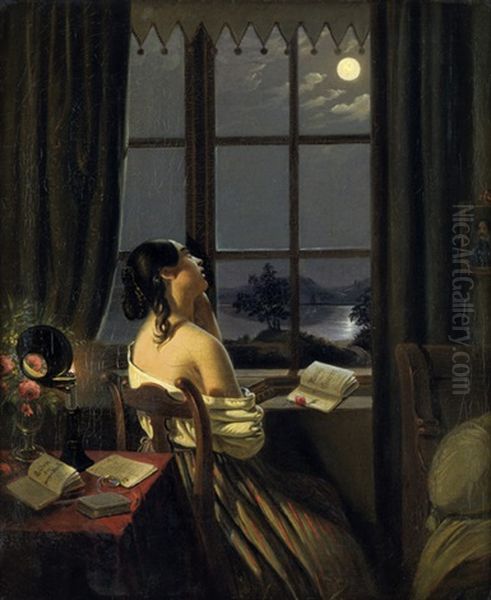 Die Sentimentale Oil Painting by Johann Peter Hasenclever