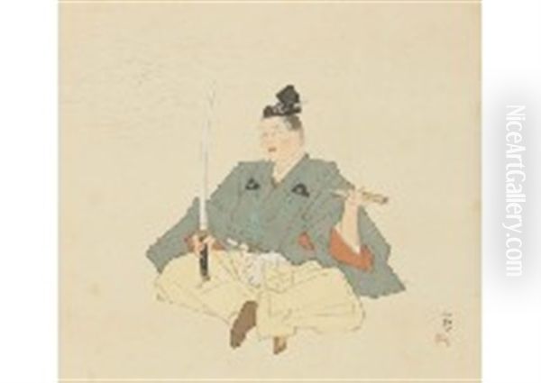 Hojo Tokimune Oil Painting by Kansetsu Hashimoto