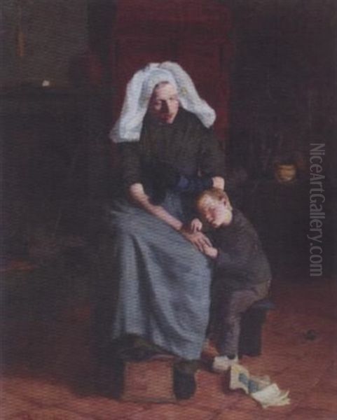 Mother Love Oil Painting by Ida C. Haskell