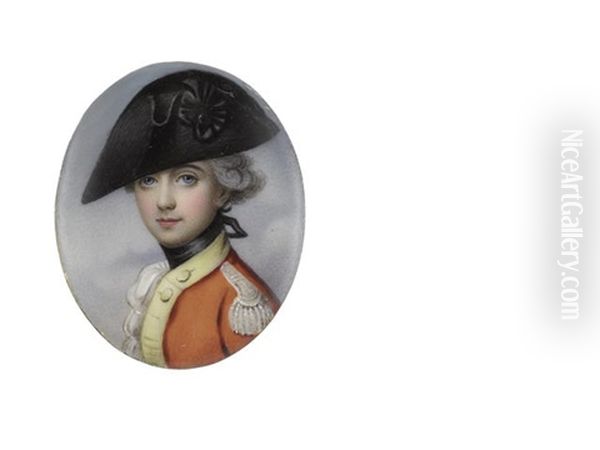 A Pair Of Miniatures Portraying Charles Stanhope, 3rd Earl Of Harrington (1753-1829) And Jane Stanhope Nee Fleming, Countess Of Harrington (1755-1824) (pair) Oil Painting by John Haslem