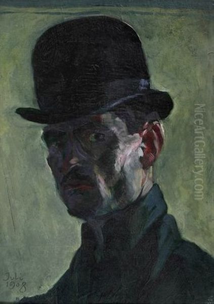 Self Portrait Oil Painting by Bernard Hasler