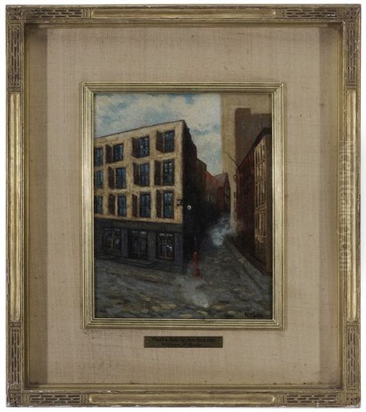 Platte And Gold Street, New York City Oil Painting by William N. Hasler