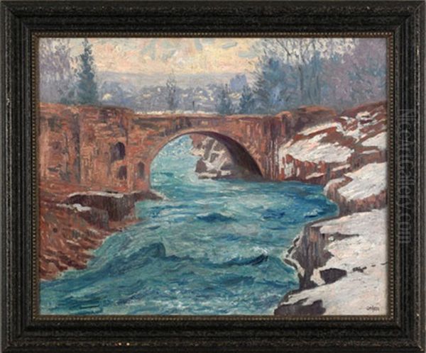 The Viaduct, Little Falls, N.j. Oil Painting by William N. Hasler