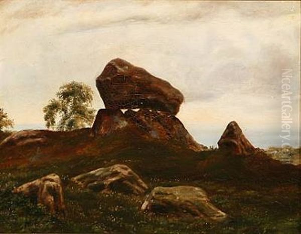 Landscape With A Dolmen Oil Painting by Otto Haslund