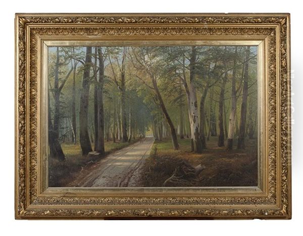 Figure On A Woodland Path Oil Painting by Siegfried Hass