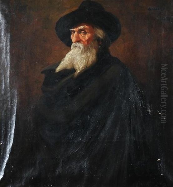 Portrait Of Old Man With Beard Oil Painting by John Hassall