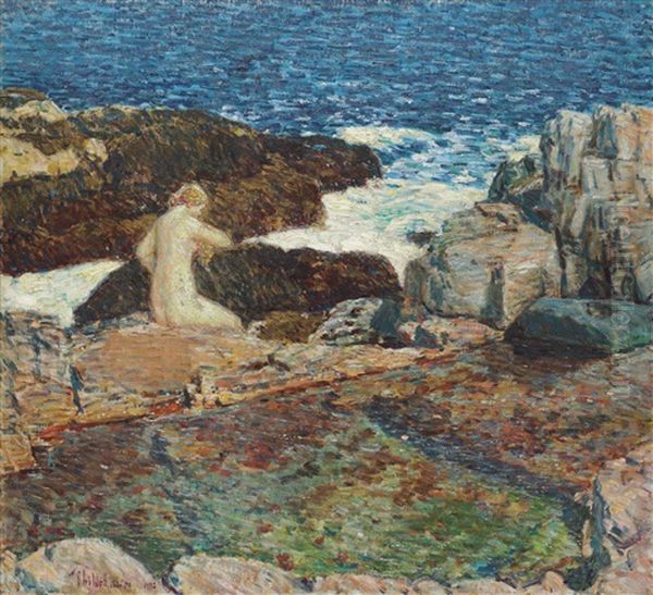 The East Headland Pool, Appledore Oil Painting by Childe Hassam