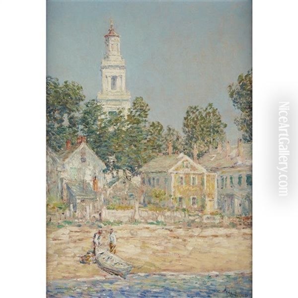 White Church, Provincetown Oil Painting by Childe Hassam