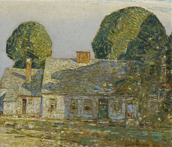 Evening Shadows, The Old Farmhouse, Easthampton, L.i Oil Painting by Childe Hassam