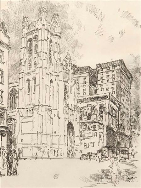 St. Thomas, New York Oil Painting by Childe Hassam