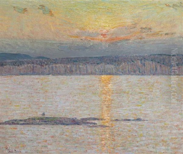 Sunset: Ironbound, Mt. Desert, Maine Oil Painting by Childe Hassam