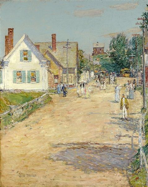 East Gloucester, End Of The Trolley Line Oil Painting by Childe Hassam