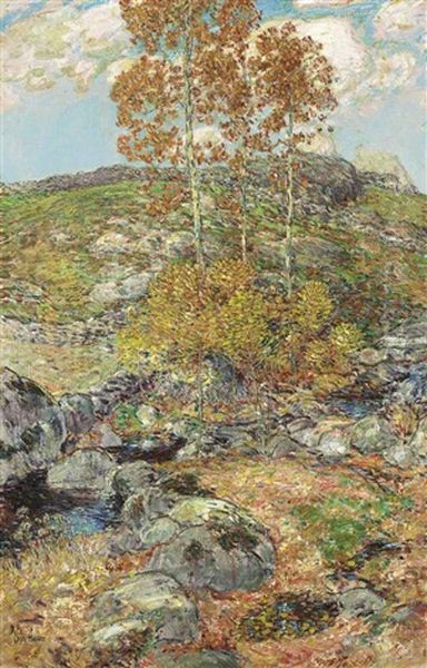 October Gold Oil Painting by Childe Hassam