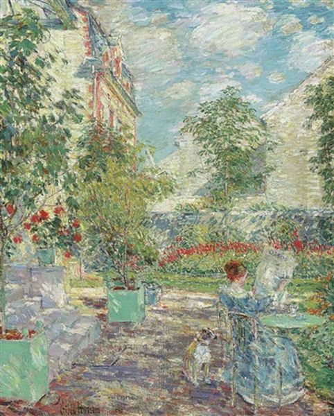 In A French Garden by Childe Hassam