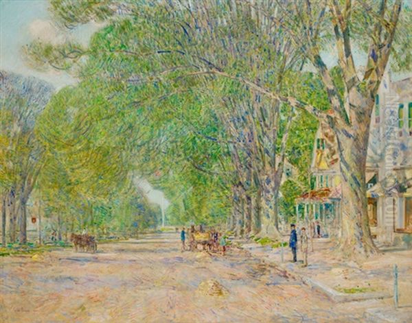 The East Hampton Elms In May Oil Painting by Childe Hassam