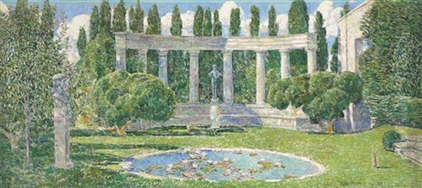 The Bartlett Garden, Amagansett, Long Island Oil Painting by Childe Hassam