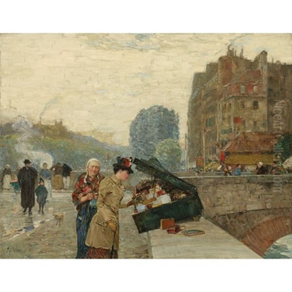 Quai St. Michel Oil Painting by Childe Hassam