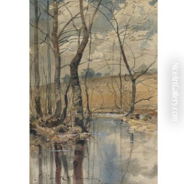 Woodland Pond Oil Painting by Childe Hassam